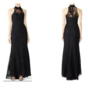 Badgley Mischka Black Lace Maxi Dress